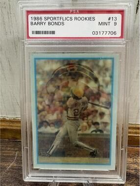 1986 Sportflics Rookies Barry Bonds #13 PSA Mint 9 Rookie RC 03177706